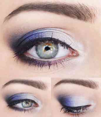 Дымчатый макияж для голубых глаз фото