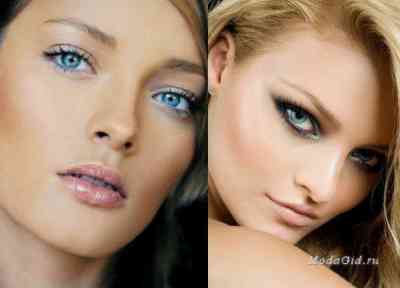 Дымчатый макияж для голубых глаз фото