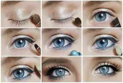 Обычный макияж для голубых глаз