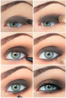 Обычный макияж для голубых глаз