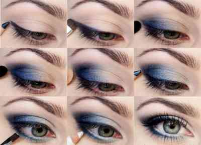 Вечерний макияж видео для синих и серо голубых глаз
