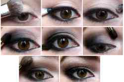 Вечерний макияж для карих глаз черными тенями