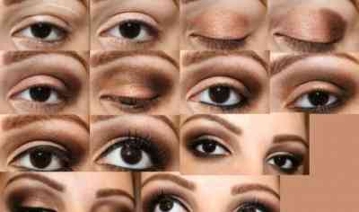 Повседневный макияж глаз с коричневыми тенями