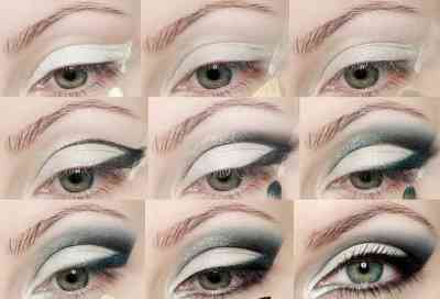 Как сделать черно белый макияж глаз видео