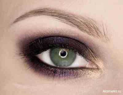 Макияж для зелёных глаз и тёмных волос дневной