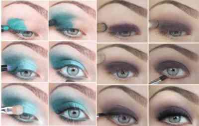 Дневной макияж фото для серо голубых глаз