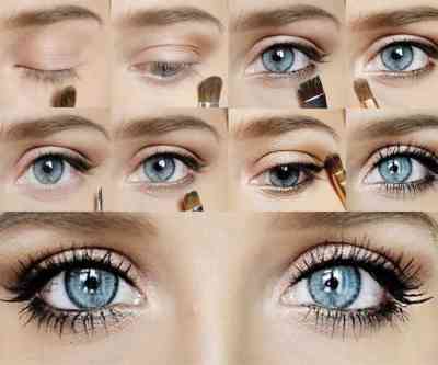 Естественный макияж для голубых глаз и русых волос