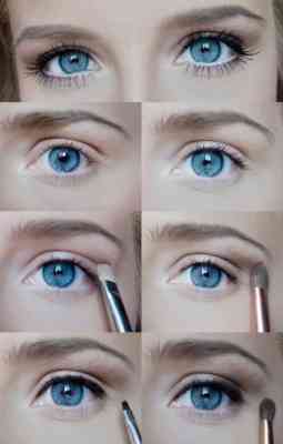Легкий вечерний макияж для голубых глаз пошаговое фото в домашних условиях