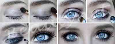 Легкий вечерний макияж для голубых глаз пошаговое фото в домашних условиях