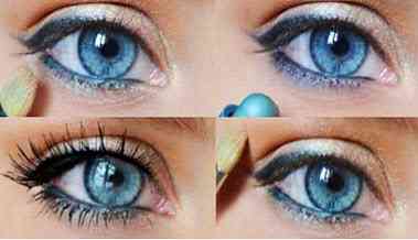Пошагово профессиональный макияж для голубых глаз