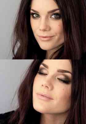 Макияж для темных волос и карих глаз фото до и после