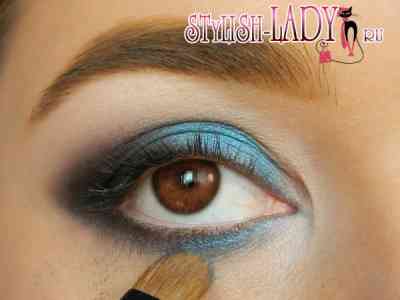 Макияж глаз фото синими тенями для карих глаз