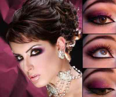 Примеры вечернего макияжа для карих глаз фото