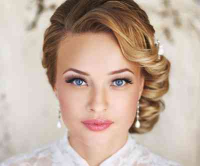 Свадебный макияж для блондинки с серыми глазами фото
