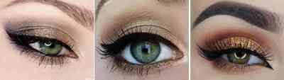 Бежевый макияж для зеленых глаз