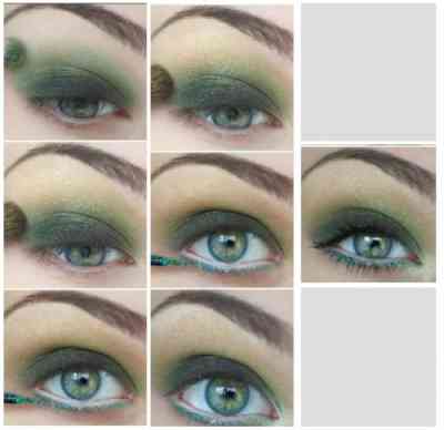 Макияж для зеленых глаз и темных волос фото пошагово