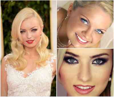 Свадебный макияж блондинкам с зелеными глазами