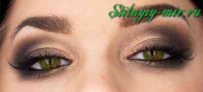Макияж для серо зелёных глаз и темных волос поэтапно фото