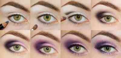 Макияж глаз для фиолетового платья
